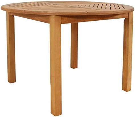 Amazon.com: EcoDecors Mid-Century Modern Decor Round Wood Dining Table 48" Wide Natural Teak ...