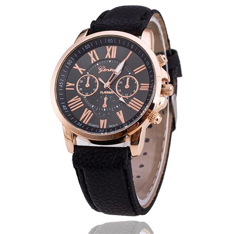 New Fashion Geneva Watches Women Dress Watches Leather Strap Casual ...