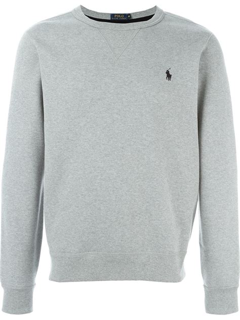 Polo Ralph Lauren Crew Neck Sweatshirt in Gray for Men - Lyst