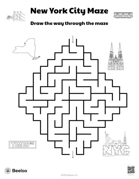 New York City Maze • Beeloo Printable Crafts and Activities for Kids