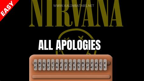 All Apologies Nirvana [EASY] Kalimba Tabs Letter & Number Notes ...