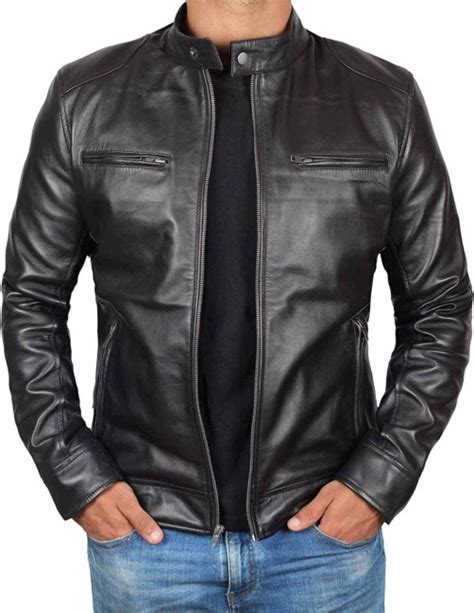 Mens Black Lambskin Leather Jacket | Angel Jackets In Australia