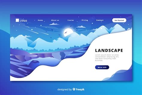 Free Vector | Welcome landing page template with landscape