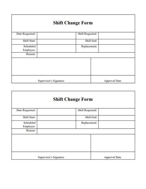 Fillable Form Shift Change Form | Edit, Sign & Download in PDF | PDFRun | Performance appraisal ...