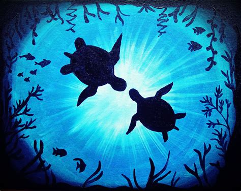 Turtles Cute Canvas Paintings, Easy Canvas Painting, Diy Canvas Art, Diy Painting, Painting ...