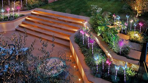 A Beautiful Outdoor Space Made by Color Changing Solar Lights