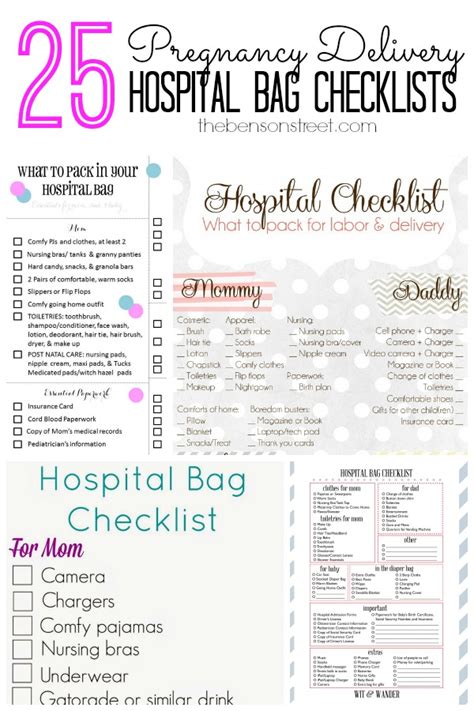 25 Pregnancy Delivery Hospital Bag Checklists - The Benson Street