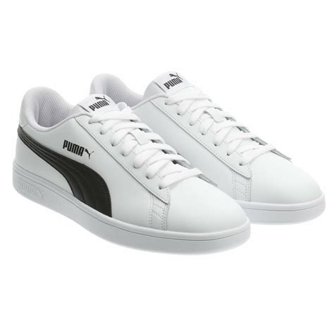 Puma Men's Smash Leather Tennis Shoes, White/Black, 11 - NEW - Walmart.com - Walmart.com