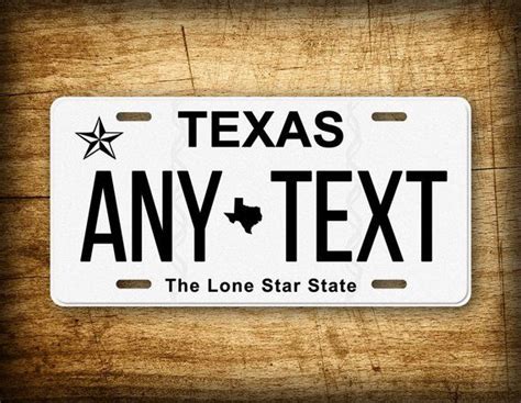 TEXAS Personalized License Plate Customized Auto Tag ANY TEXT 6x12 Sign ...