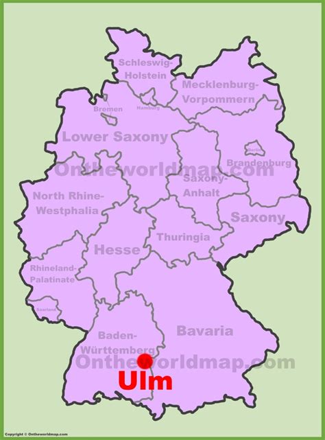 Ulm location on the Germany map - Ontheworldmap.com