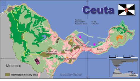 Ceuta Country data, links and map by administrative structure