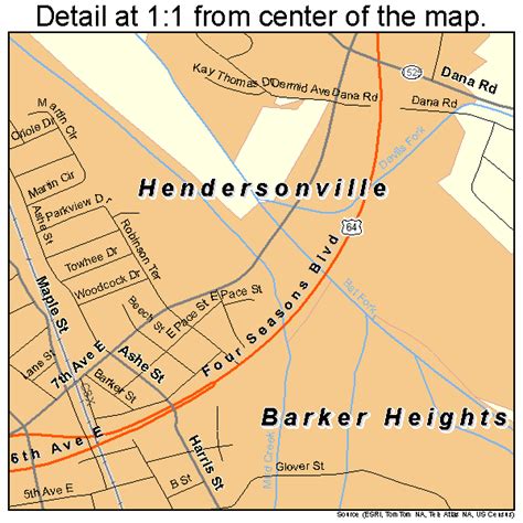 Hendersonville North Carolina Street Map 3730720