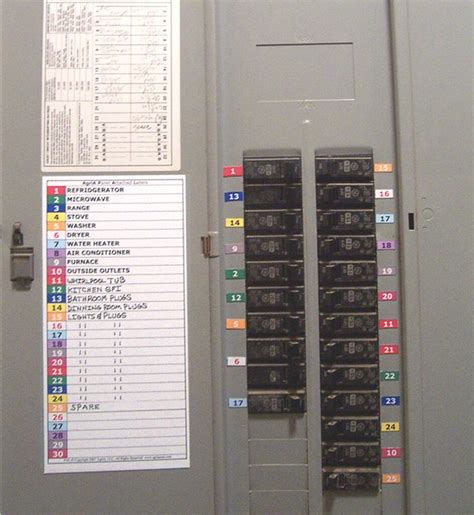 Circuit Breaker Labels Electric Panel Box - Color-Coded 40 Position ...