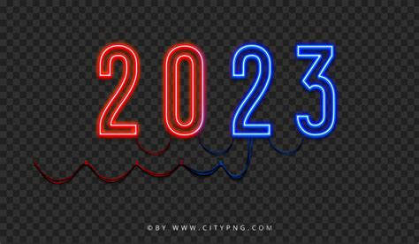 2023 Blue And Red Neon Sign PNG | Citypng