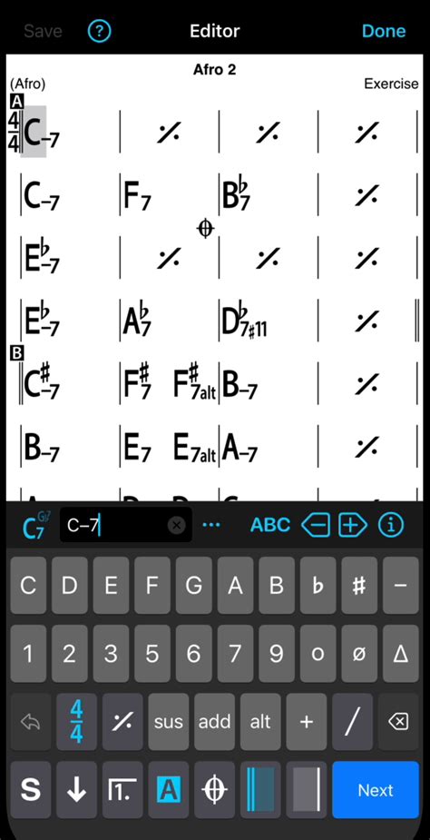 Remove symbols from chart — iReal Pro Help Center