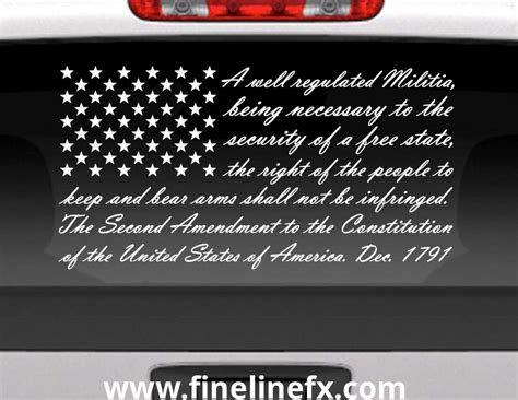 Second Amendment American Flag Vinyl Decal Sticker For Cars Trucks and