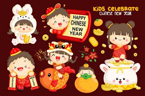 Year of the Rabbit Kids Clipart - Chinese New Year (2369759)