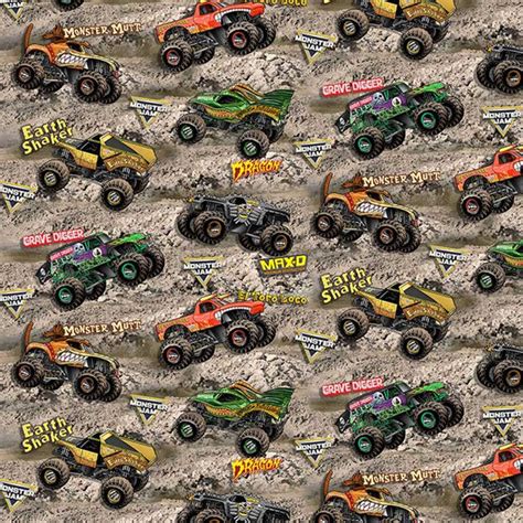 Monster Jam Monster Trucks on Dirt Grave Digger All Over | Etsy