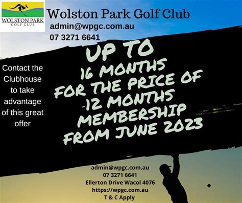 Membership - Wolston Park Golf Club