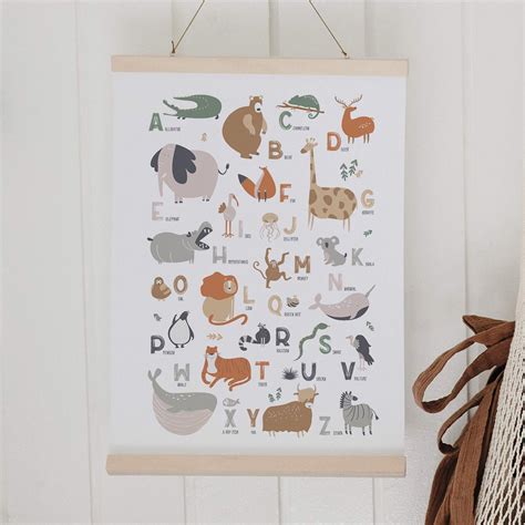 Animal Alphabet Print, Alphabet Poster, ABC Poster, Educational Art ...