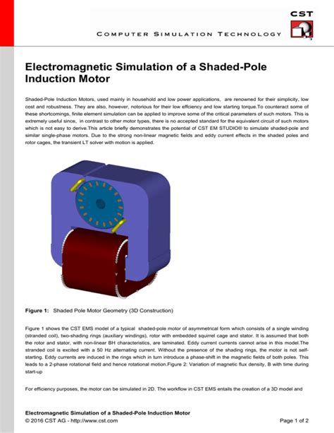 Electromagnetic Simulation of a Shaded-Pole Induction Motor