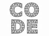 Code Word Coloring Page Graphic By DigitalPapersShop · Creative Fabrica sketch template