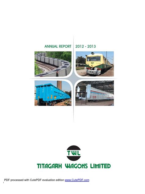 Titagarh Wagon Annual Report 2013 | PDF | Equity (Finance) | Joint Venture