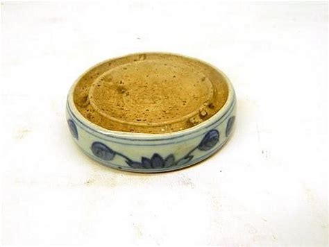 Chinese Lotus Blossom Ceramic Ink Grinder - Ceramics - Chinese - Oriental