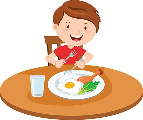 Little Boy Eating Cereal Breakfast Cartoon Clipart Ve - vrogue.co