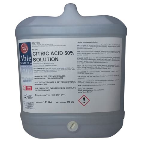 Citric Acid 50% – Able Westchem