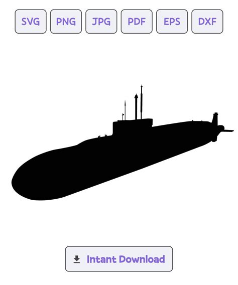 Submarine Silhoutte, Submarine SVG, Submarine Clipart, Submarine Cricut ...