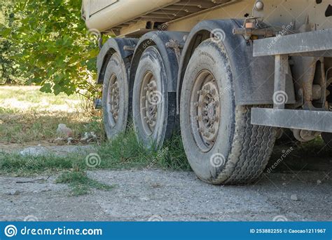 Parked truck trailers stock image. Image of semi, distribution - 253882255