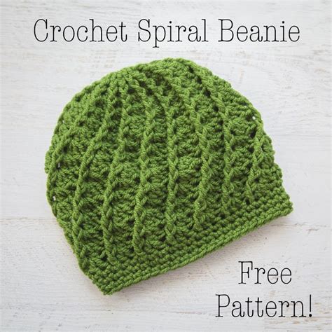 Free Crochet Pattern Spiral Crochet Beanie, Crochet Beanie Tutorial ...