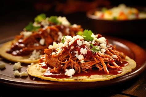 Premium Photo | A fiesta of flavors in an enchilada corn tortillas coing tender pulled pork ...