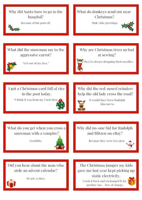 Printable Christmas Jokes For Advent Calendar - Celka Madelyn