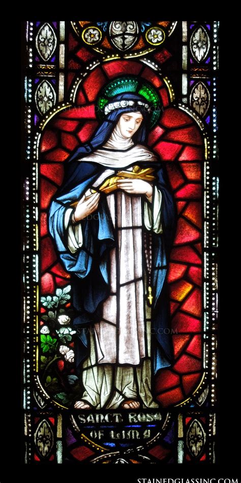 "Rose of Lima" Religious Stained Glass Window