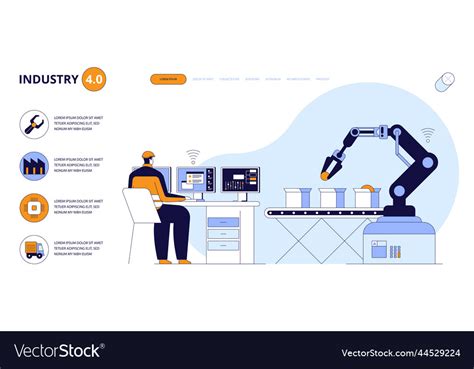 Design of factory production robot industry 40 Vector Image