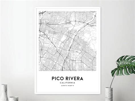 Pico Rivera Map Print Pico Rivera Map Poster Wall Art Ca - Etsy