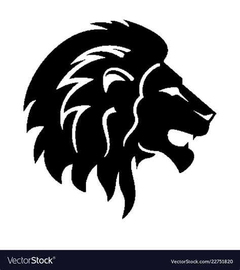 Lion head silhouette Royalty Free Vector Image