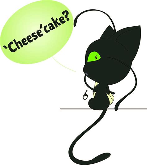 Plagg'cheese'cake. Miraculous Ladybug fanart. Credit to TheTrombonist55.