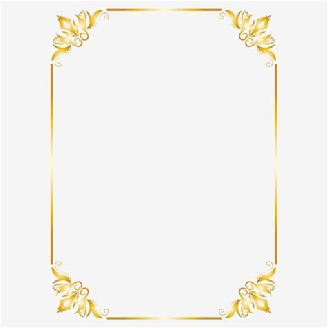 Gold Frame Border Vector Hd Images, Gold Border Frame Png Element ...