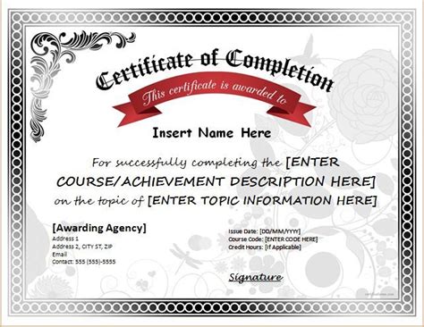 8 Certificate Of Completion Word Template - Template Guru