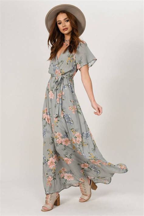 Sincerity Grey Floral Maxi Dress | Flower maxi dress, Maxi dress wedding, Maxi dress