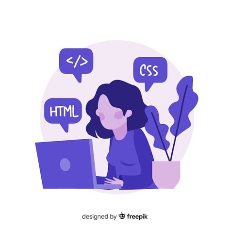 Free Vector | Colorful illustration of female programmer working