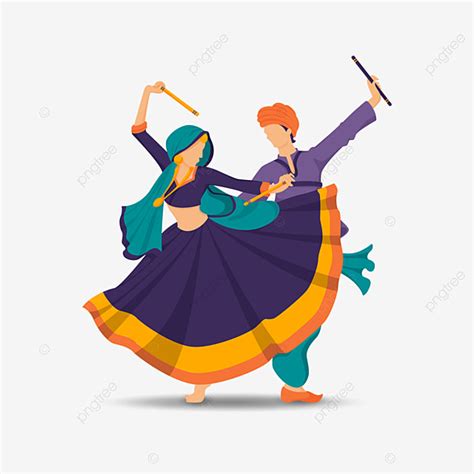 Dandiya Raas Clipart Transparent PNG Hd, Dandiya Raas Couple Dancing Garba Night, Dance Clipart ...