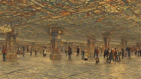 a beautiful painting of an ornate subway platform | Stable Diffusion ...