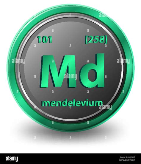 Mendelevium chemical element. Chemical symbol with atomic number and atomic mass Stock Vector ...