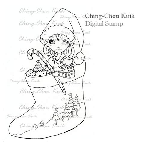 Christmas Elf Digital Stamp Instant Download / Winter Xmas - Etsy