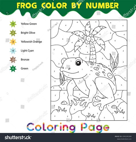 Frog Color By Number Frog Coloring Stock Vector (Royalty Free ...