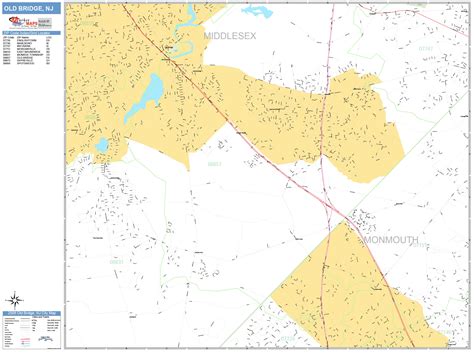 Old Bridge New Jersey Wall Map (Basic Style) by MarketMAPS